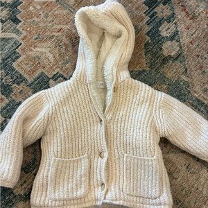 Zara Cream Sweater Jacket 6 9 Month